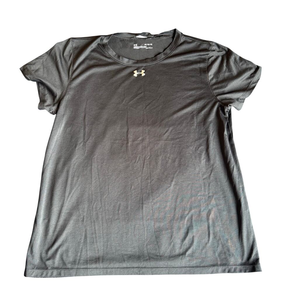 Under Armour HeatGear Black Athletic Tee Womens XL Loose Fit